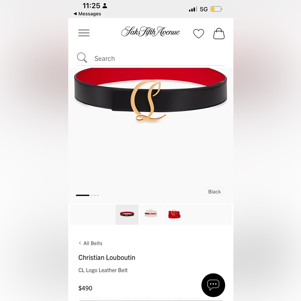 Christian Louboutin's belt
 Leather/brassMade in ItalyWidth 1.25'' (35mm)